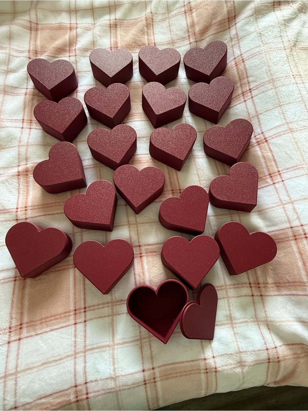 Heart-Shaped Decorative Trinket Boxes - Matte Burgundy